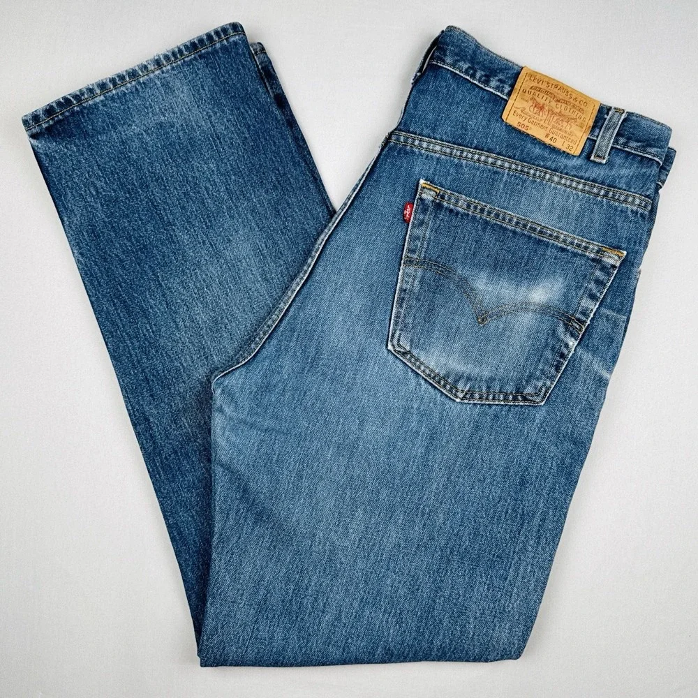 Vintage 90s Levi's 505 Regular Fit Straight Leg Jeans 20x33 Made in Canada